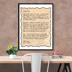 Handwritten Calligraphy Wedding Vows Wall Art, Calligraphy On Antique Looking Paper For Wedding Vows, Anniversary, Engagement
