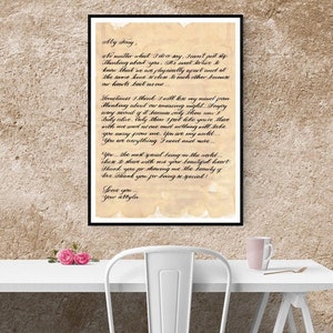 Handwritten Calligraphy Wedding Vows Wall Art, Calligraphy On Antique Looking Paper For Wedding Vows, Anniversary, Engagement