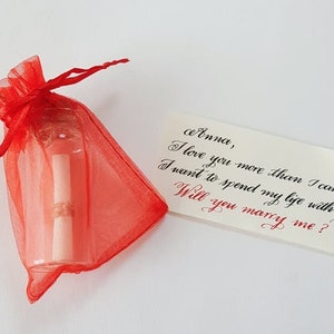 Handwritten Miniature Scroll, Message In a Bottle, Calligraphy On Scroll, Short Love Messages/Proposal, Little Gift For Couples, Cute Gift