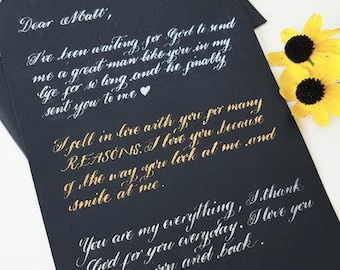 Silver/Gold Anniversary, Handwritten Wedding Vows, Valentines Day, Poems, Lyrics, Birthday Cards, Love Letters, Gift For Couples