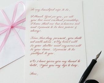 Handwritten Rose Gold Letters, Proposal - Confession Letters, Calligraphy Anniversary Letters, Wedding Vows, Letter To A Loved One