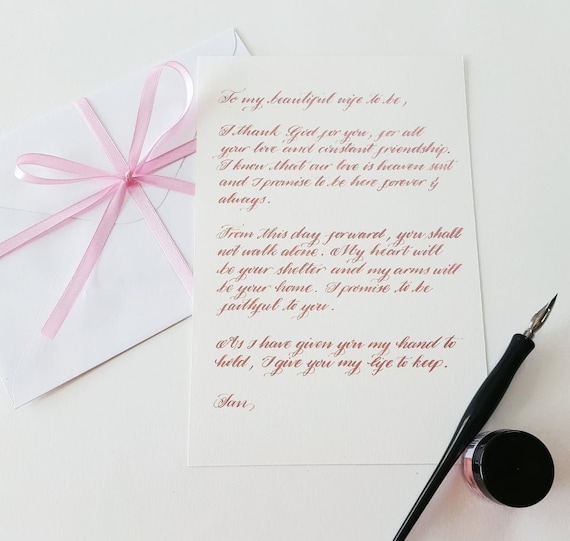 Handwritten Rose Gold Letters, Proposal Confession Letters
