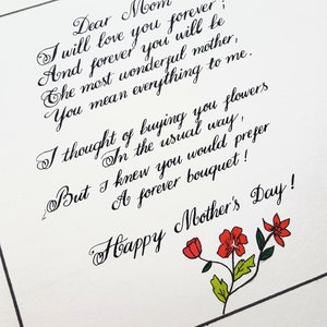 Personalized Handwritten Happy Mother&#39;s Day Letter Picture Frame