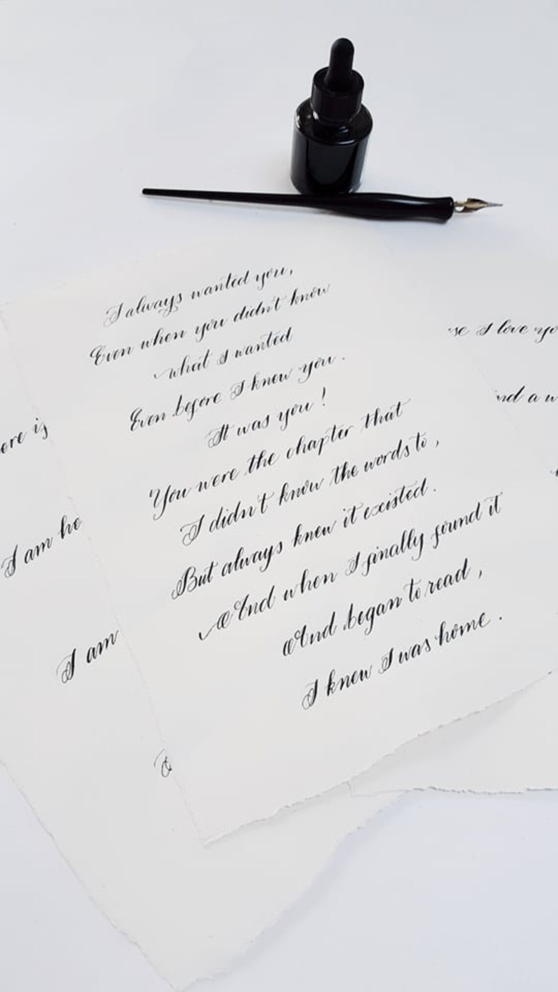 Calligraphy Letters on Cotton Paper Poems Anniversary Etsy