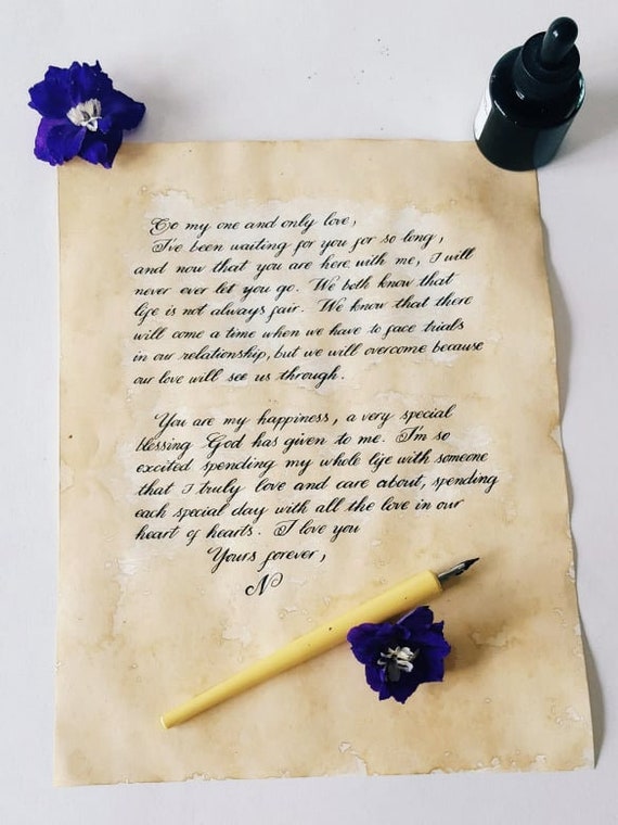 Buy Custom Old Fashioned Love Letter, Personalized Handwritten Antique  Looking Letters, Handwritten Calligraphy Letter, Antique Parchment Paper  Online in India 