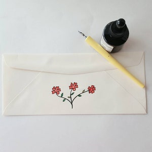 Decorar Sobre Para Su Carta, Sobre Dibujado A Mano, Carta De Amor, Regalo De Aniversario, Regalo De San Valentín, Regalo Para Novia / Novio Flowers