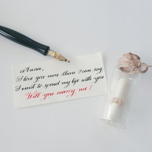 Handwritten Miniature Scroll, Message In a Bottle, Calligraphy On Scroll, Short Love Messages/Proposal, Little Gift For Couples, Cute Gift