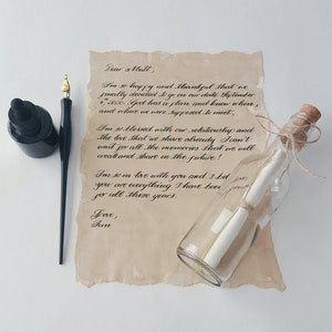 Personalized Handwritten Letter In A Bottle, Love Letter, Message, Proposal Letter In Bottle, Invitations & Announcements, Valentine's Gift image 1