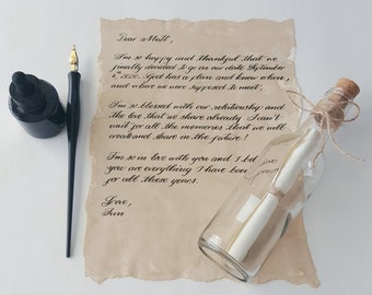 Personalized Handwritten Letter In A Bottle, Love Letter, Message, Proposal Letter In Bottle, Invitations & Announcements, Valentine&#39;s Gift