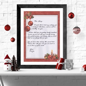 Christmas Letter To Your Loved One, Handwritten Letter From Santa, Handwritten Christmas Letters, Christmas Gift, Letter For Family