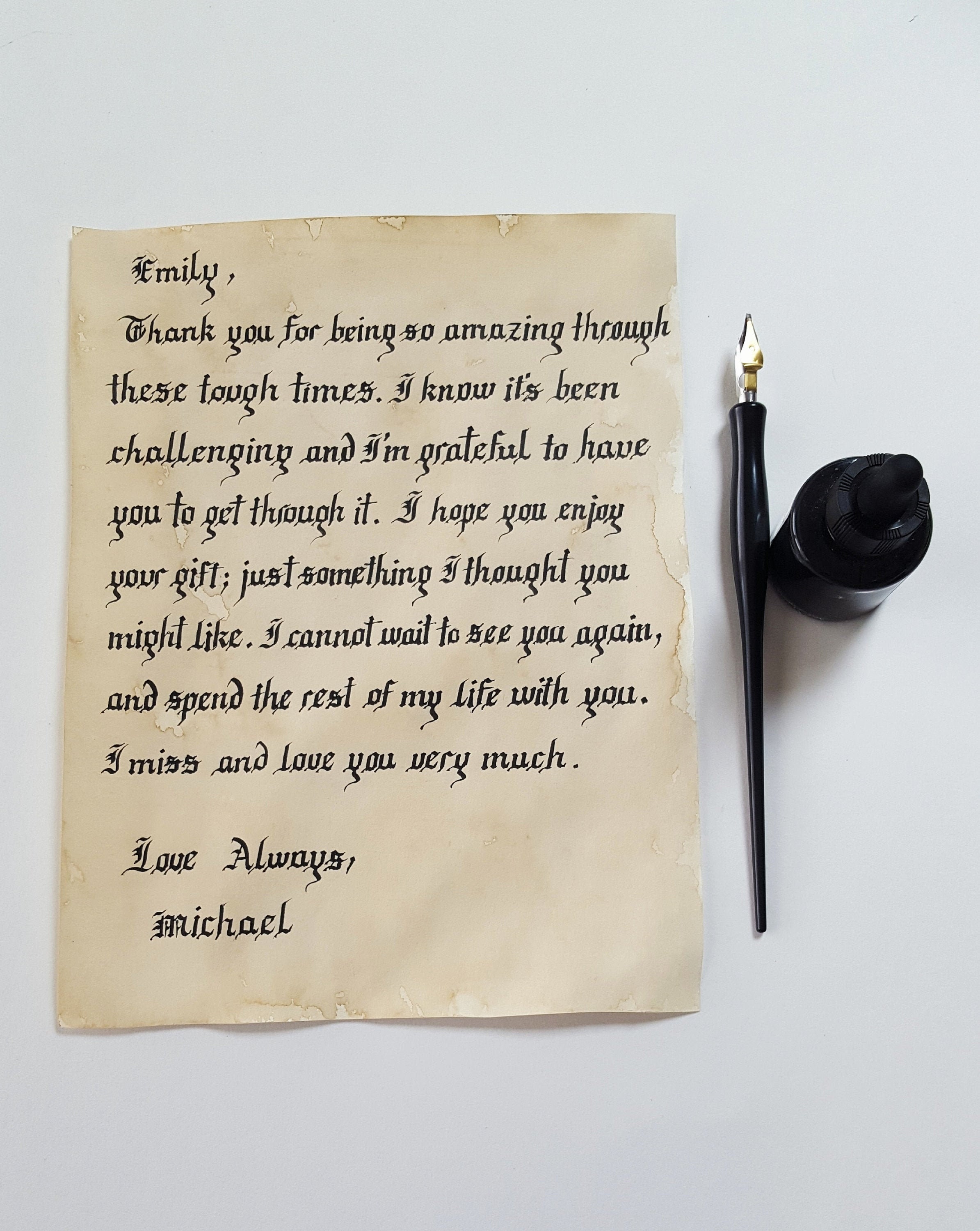 Buy Old Fashioned Love Letter, Handwritten Gothic Calligraphy Antique  Looking Letter, Special Letter for Your Loved One, Antique Parchment Paper  Online in India 