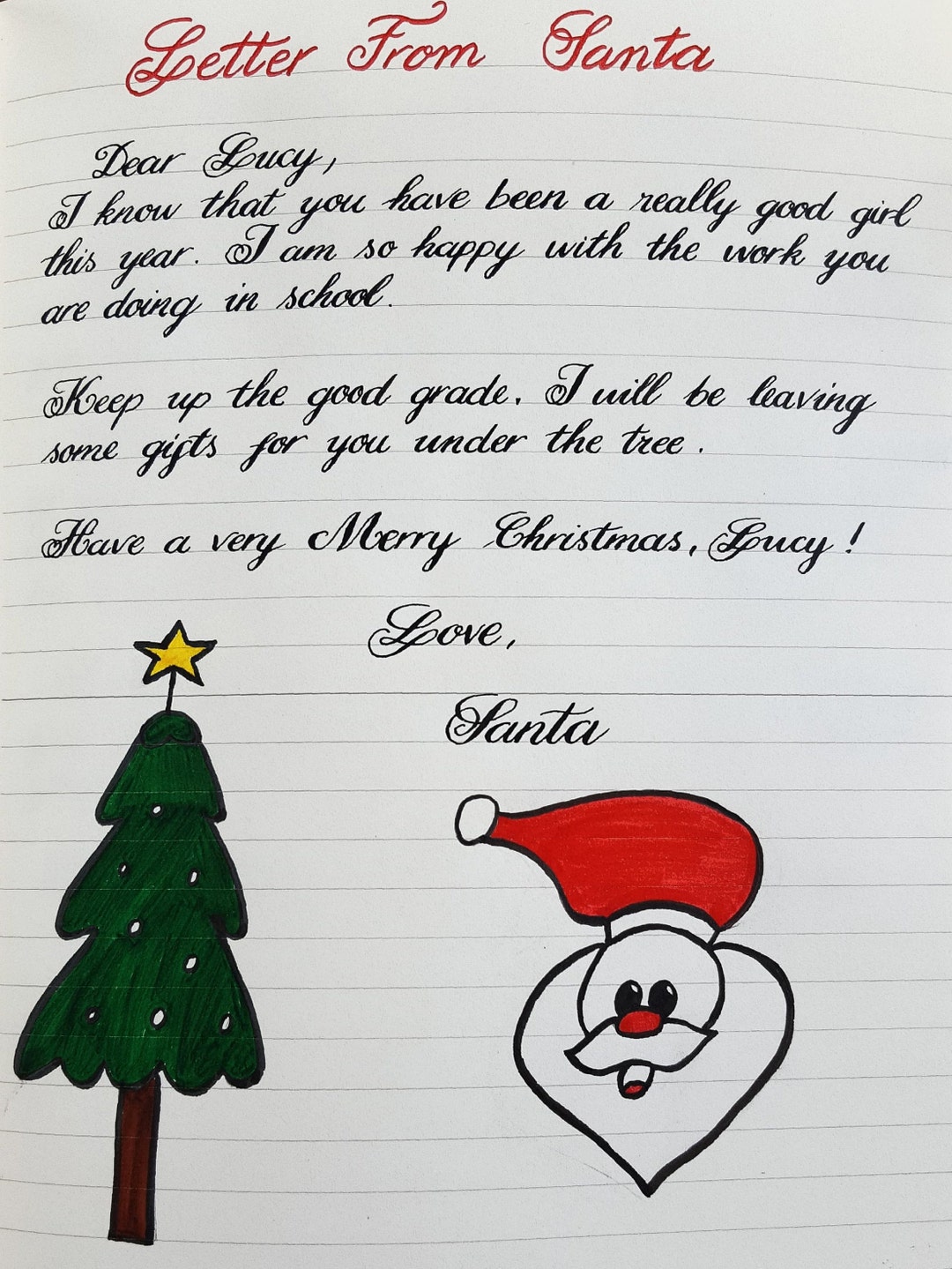Custom Handwritten Letter From Santa, Christmas Cards, Christmas Letter
