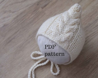 GABLE Bonnet PDF Pattern, Strickanleitung, Photo Prop Pattern, Newborn Hat Schnittmuster