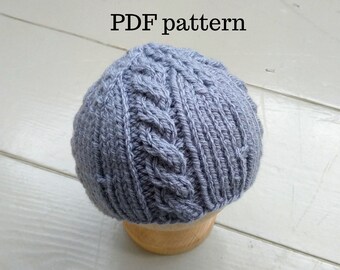 UMBERTO Beanie Hat PDF Pattern, Knitting Pattern, Photo Prop Pattern, Newborn Hat Pattern