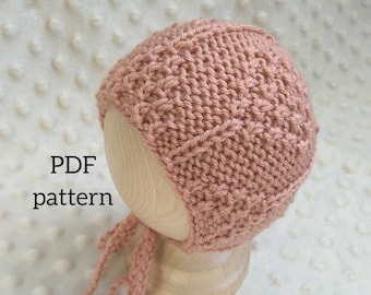 Patrón PDF para gorro texturizado GIANNI, patrón de punto, patrón para accesorios de fotografía, patrón para gorro de recién nacido