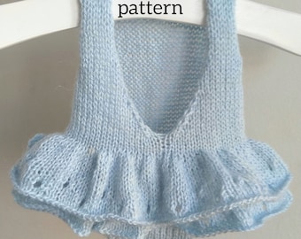 TATIANA Romper PDF Pattern, Ballerina Dress Knitting Pattern, Photo Prop Pattern, Newborn Frills Romper Pattern