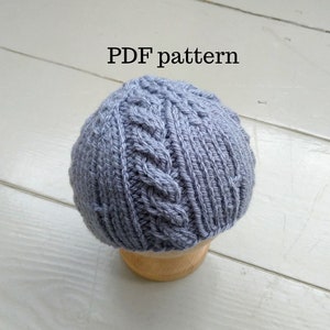 UMBERTO Beanie Hat PDF Pattern, Knitting Pattern, Photo Prop Pattern, Newborn Hat Pattern image 1