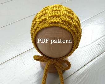 Patrón PDF de gorro Alex, patrón de tejido, patrón de accesorio fotográfico, patrón de gorro para recién nacido