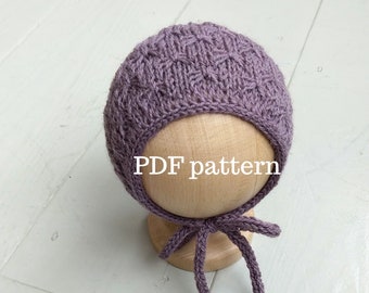 POLLYANNA Bonnet PDF Pattern, Knitting Pattern, Photo Prop Pattern, Newborn Hat Pattern