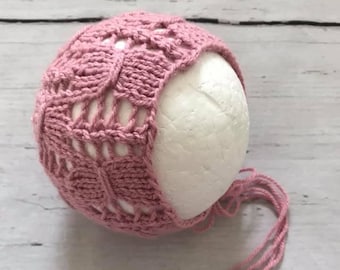 Patrón PDF de gorro de encaje CELINE, patrón de tejido, patrón de accesorio fotográfico, patrón de gorro para recién nacido