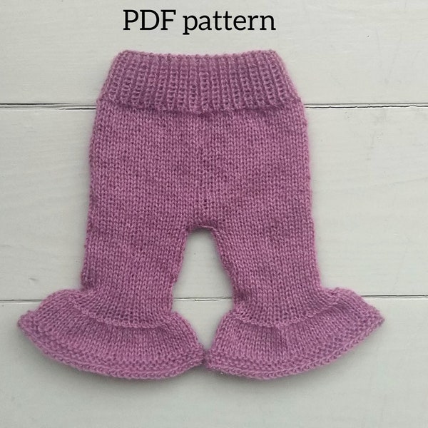 CELIA Girl Trousers PDF Pattern, Knitting Pattern, Photo Prop Pattern, Newborn Bottoms Pattern