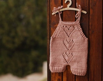 ROSE Romper PDF Pattern, Knitting Pattern, Photo Prop Pattern, Newborn Romper Pattern