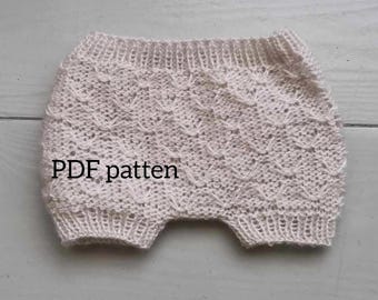 YUKON Shorts PDF Pattern, Reborn Knitting Pattern, Photo Prop Pattern, Newborn Texture Nappy Cover Pattern