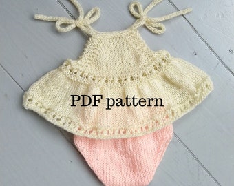 HOLLY Dress And OLGA bottoms PDF Patterns, Baby Girl Knitting Pattern, Photo Prop Pattern, Newborn Swing Top Pattern