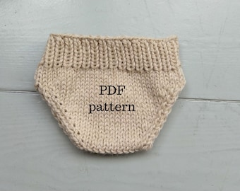 DANTE Bloomers PDF Pattern, Knitting Pattern, Photo Prop Pattern, Newborn Simple Nappy Cover Pattern