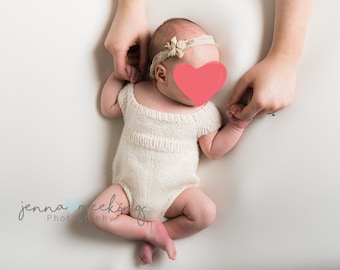 Patrón PDF del pelele JULIE, patrón de punto, patrón para sesión de fotos, patrón de pelele de manga corta para recién nacido