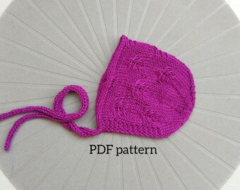 Patrón PDF de gorro CAMILLA, patrón de tejido, patrón de accesorio fotográfico, patrón de gorro para recién nacido