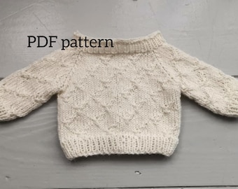 Patrón PDF del jersey CANBERRA, patrón de punto, patrón para sesión de fotos, patrón de top para recién nacido