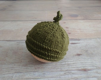 LESLEY knotted Hat PDF Pattern, Knitting Pattern, Photo Prop Pattern, Newborn Hat Pattern