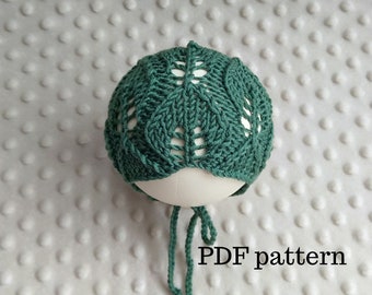 REESE Lace Bonnet PDF Muster , Strickmuster, Photo Prop Muster, Neugeborenen Mütze Muster