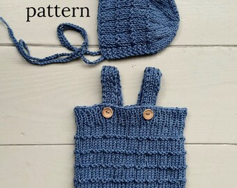 WOLODIMIR rompertje en ZACHARY-muts pdf-patronen, breipatroon, fotorekwisietpatroon, patroon pasgeboren rompertje