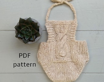 LUCA Romper PDF Pattern, Knitting Pattern, Newborn Photo Prop Pattern