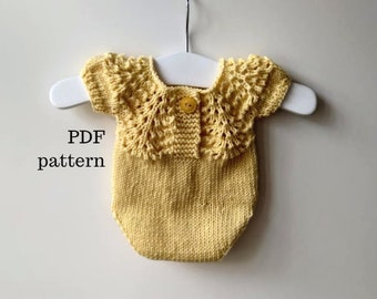 Patrón PDF del pelele WAVE, patrón de punto, patrón para sesión de fotos, patrón para recién nacidos