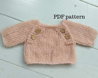 DANTE Top PDF Pattern, Knitting Pattern, Photo Prop Pattern, Newborn Aran Pattern