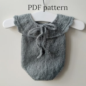 SLAVA Romper PDF Pattern, Knitting Pattern, Photo Prop Pattern, Newborn Romper Pattern