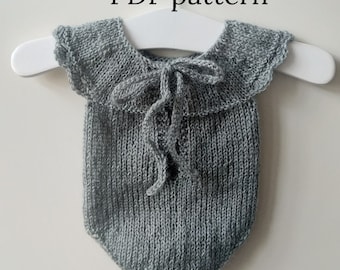 SLAVA Romper PDF Pattern, Knitting Pattern, Photo Prop Pattern, Newborn Romper Pattern