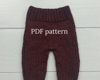 HUBERT-broek PDF-patroon, breipatroon, fotorekwisietpatroon, patroon pasgeboren legging