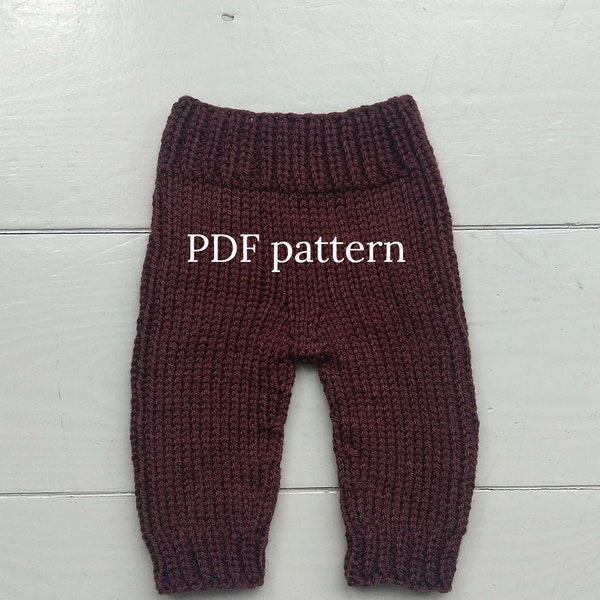 HUBERT Trousers PDF Pattern, Knitting Pattern, Photo Prop Pattern, Newborn Leggings Pattern