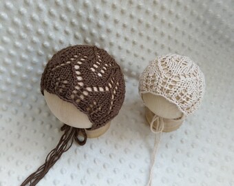 FRIDERICK Bonnets PDF Knit Patterns, Knitting Pattern, Photo Prop Pattern, Newborn and Sitter Hats Pattern