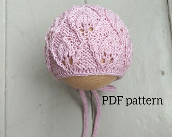 NIKITA Bonnet PDF Pattern, Knitting Pattern, Photo Prop Pattern, Newborn Hat Pattern