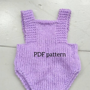 LIZZIE Romper PDF Pattern, Knitting Pattern, Photo Prop Pattern, Newborn Romper Pattern