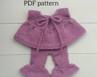 Patrones en PDF para el vestido CECYLIA y los pantalones CELIA, patrón de punto, patrón para accesorios de fotografía, patrones para conjuntos de recién nacidos.