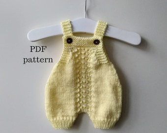 MARIA Romper PDF Pattern, Knitting Pattern, Photo Prop Pattern, Newborn Dungarees Pattern