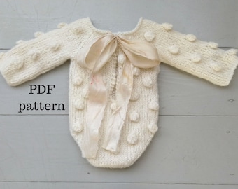 VALENTINA Romper PDF Patterns, Knitting Patterns Set, Photo Prop Pattern, Sitter Patterns