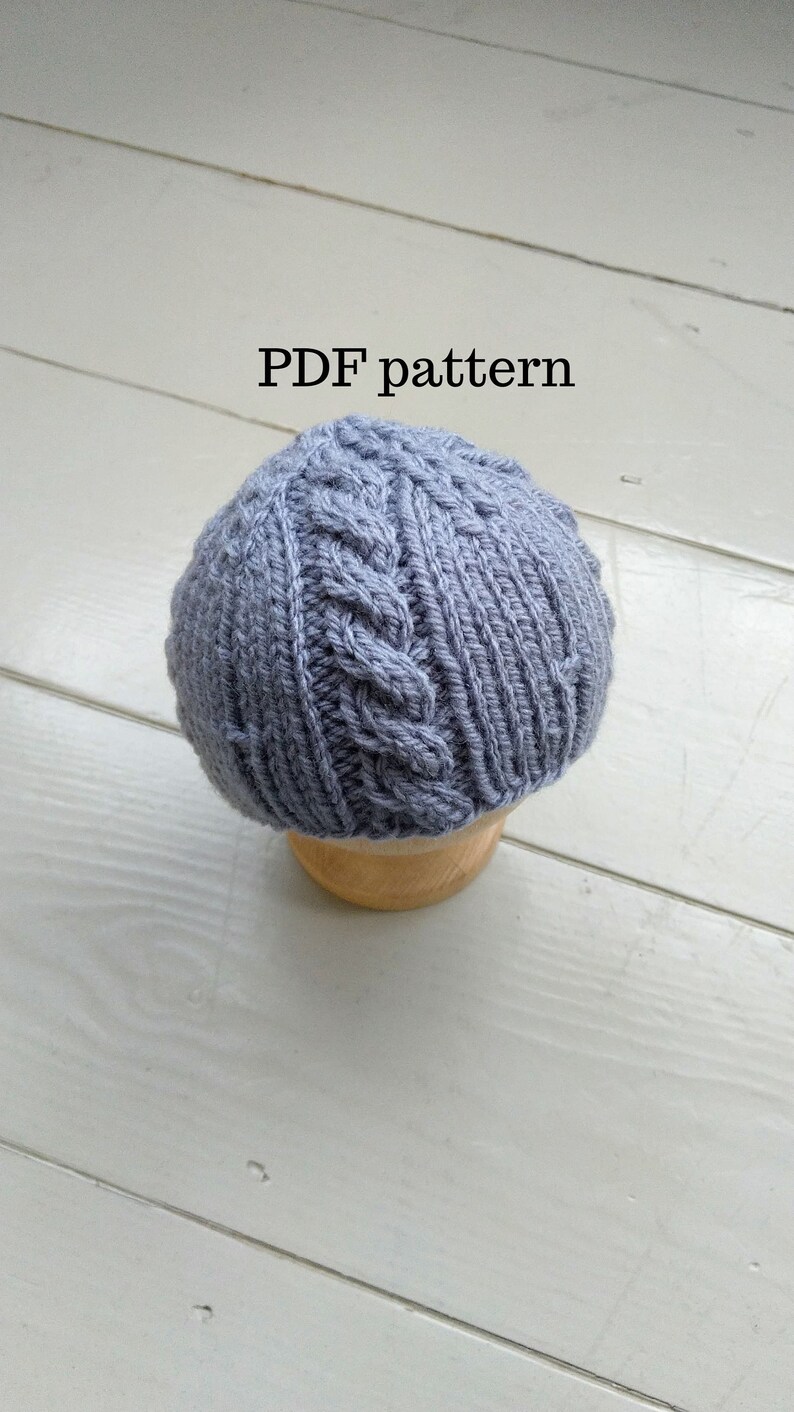 UMBERTO Beanie Hat PDF Pattern, Knitting Pattern, Photo Prop Pattern, Newborn Hat Pattern image 1