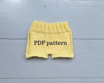 MIKEY Shorts PDF Pattern, Knitting Pattern, Photo Prop Pattern, Newborn Nappy Cover Pattern